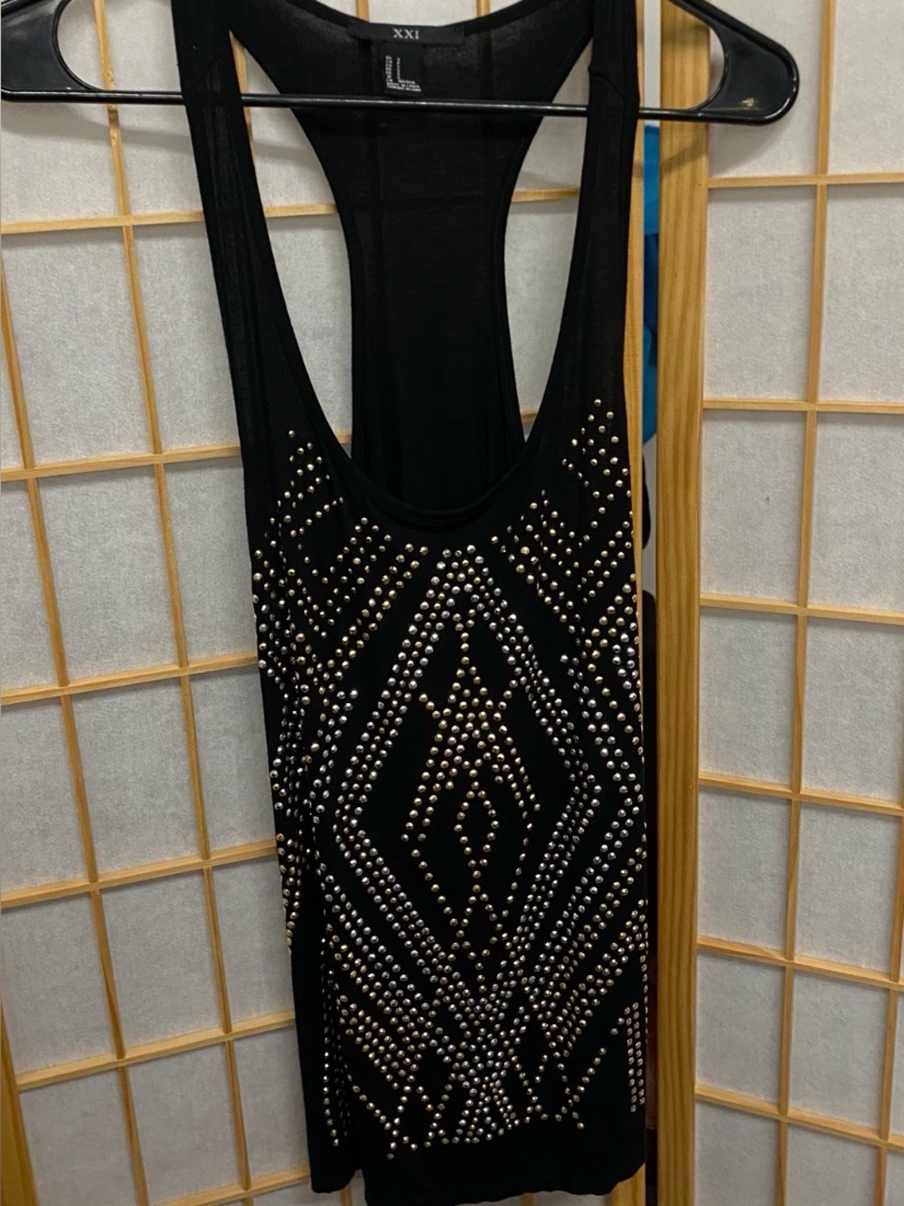 Forever 21 Black Studded Racerback Tank Dress